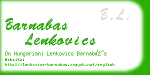 barnabas lenkovics business card